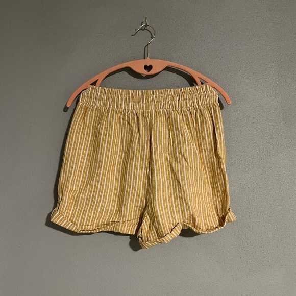 Forever 21 Yellow and White Striped High Rise Shorts - Picture 3 of 3